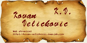 Kovan Veličković vizit kartica
